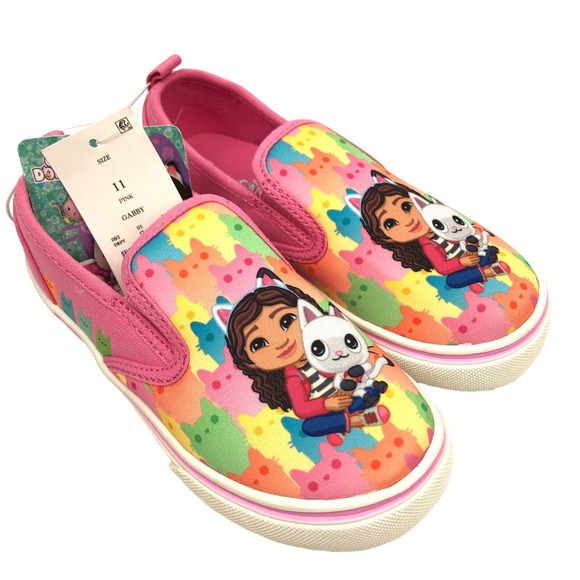 Gabby's Dollhouse Shoes Gabbys Dollhouse Pink Canvas Slip On Shoes